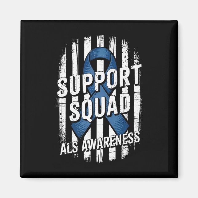 Support Squad Als Awareness Month Usa American Fla Magnet (Front)