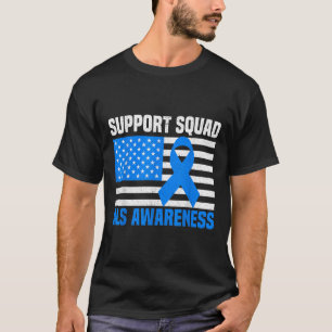Support Squad Als Awareness Month Usa American Fla T-Shirt