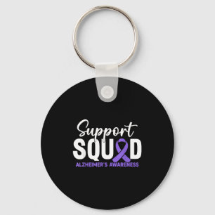 Support squad alzheimer’s awareness purple ribbon  key ring