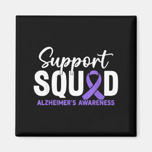 Support squad alzheimer’s awareness purple ribbon magnet