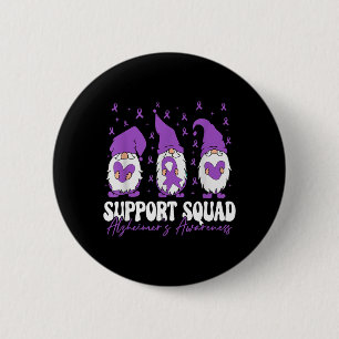 Support Squad Alzheimers Awareness Purple Ribbon 6 Cm Round Badge