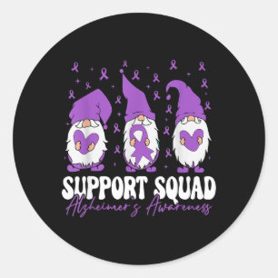 Support Squad Alzheimers Awareness Purple Ribbon Classic Round Sticker
