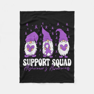 Support Squad Alzheimers Awareness Purple Ribbon Fleece Blanket