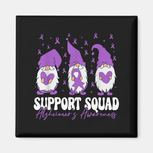 Support Squad Alzheimers Awareness Purple Ribbon Magnet