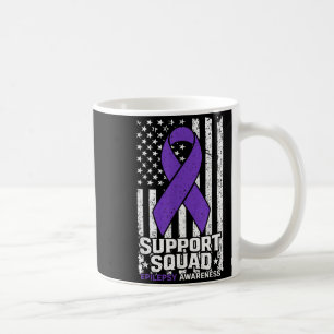 Support Squad American Flag Purple Epilepsy Coffee Mug