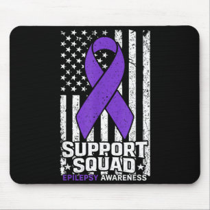 Support squad american flag purple epilepsy mouse pad