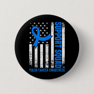Support Squad American Flag USA Colon Cancer 6 Cm Round Badge