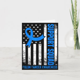 Support squad american flag usa colon cancer card