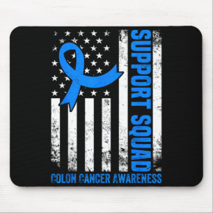 Support squad american flag usa colon cancer mouse pad