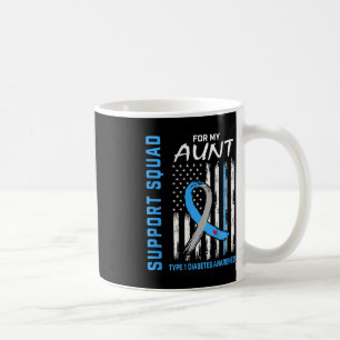 Support Squad Aunt Type 1 Diabetes Awareness Flag Coffee Mug