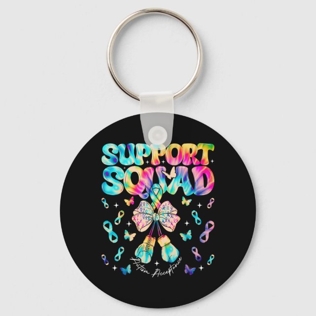 Support Squad Autism Awareness Acceptance Infinity Key Ring (Front)
