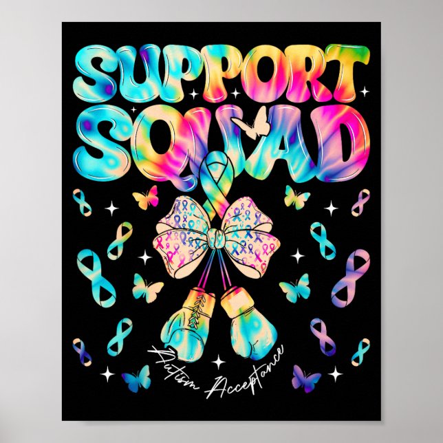 Support Squad Autism Awareness Acceptance Infinity Poster (Front)