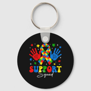 Support Squad Autism Awareness Autistic Men Women Key Ring