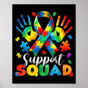 Support Squad Autism Awareness Family Outfits Men Poster
