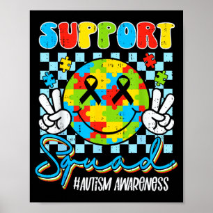 Support squad autism awareness men women boys girl poster