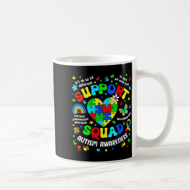 Support squad autism awareness puzzle autistic men coffee mug (Right)