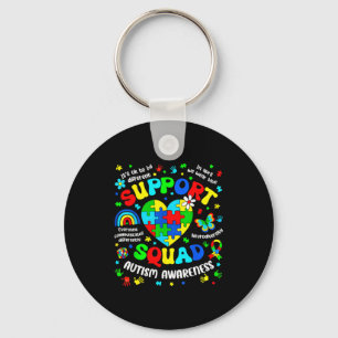 Support squad autism awareness puzzle autistic men key ring