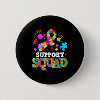 Support Squad Autism Awareness Ribbon Family Men W 6 Cm Round Badge