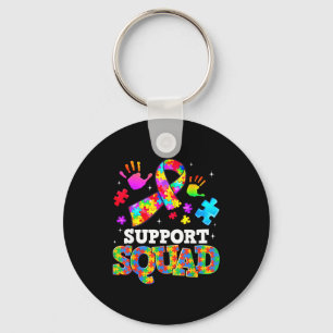 Support Squad Autism Awareness Ribbon Family Men W Key Ring
