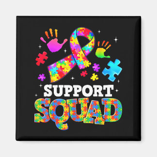 Support Squad Autism Awareness Ribbon Family Men W Magnet