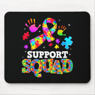 Support Squad Autism Awareness Ribbon Family Men W Mouse Pad