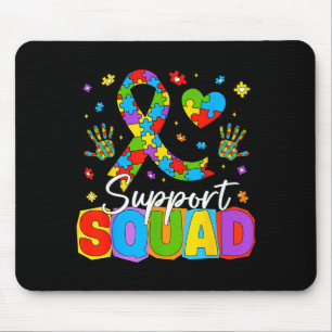 Support squad autism awareness ribbon puzzle kids mouse pad