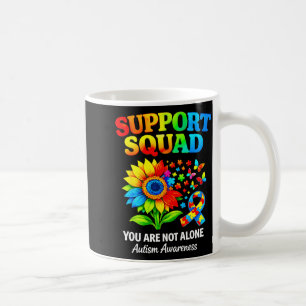 Support squad autism awareness ribbon sunflower coffee mug