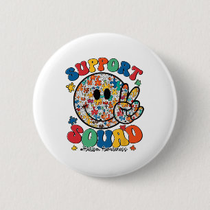 Support Squad Autism Awareness Smile Face Boys Gir 6 Cm Round Badge