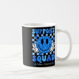 Support Squad Autism Awareness Smile Face Teacher  Coffee Mug