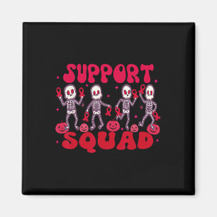 Support Squad Blood Cancer Halloween Red Ribbon Magnet