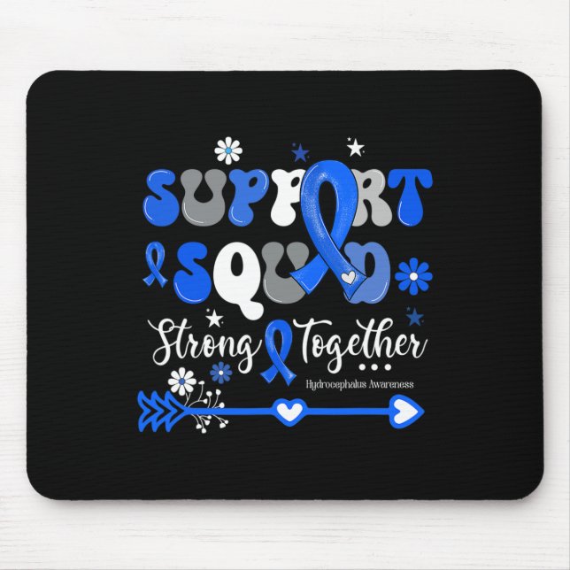 Support Squad Blue Ribbon Hydrocephalus Awareness  Mouse Pad (Front)