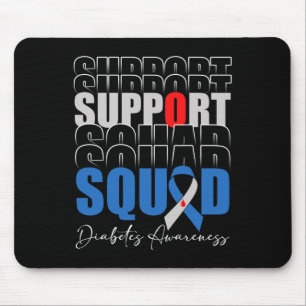 Support Squad Blue Ribbon T1d Diabetes Awareness M Mouse Pad