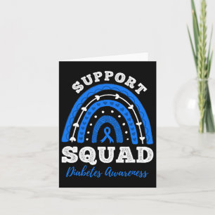 Support Squad Blue Ribbon T1d Type 1 Diabetes Awar Card