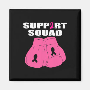 Support Squad Boxing Glove Pink Ribbon Breast Canc Magnet
