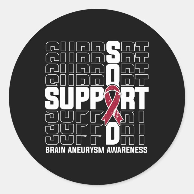 Support Squad Brain Aneurysm Awareness 1 Classic Round Sticker (Front)