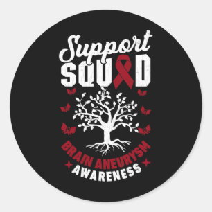 Support Squad Brain Aneurysm Awareness Support Gra Classic Round Sticker