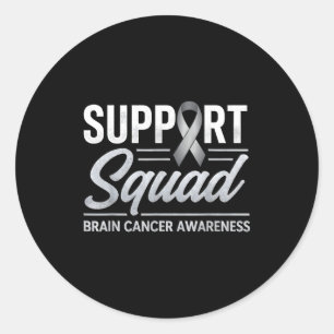Support squad brain cancer awareness brain tumour classic round sticker