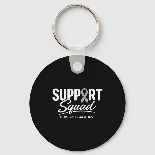 Support squad brain cancer awareness brain tumour key ring (Front)