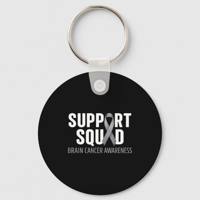Support squad brain cancer awareness brain tumour key ring (Front)