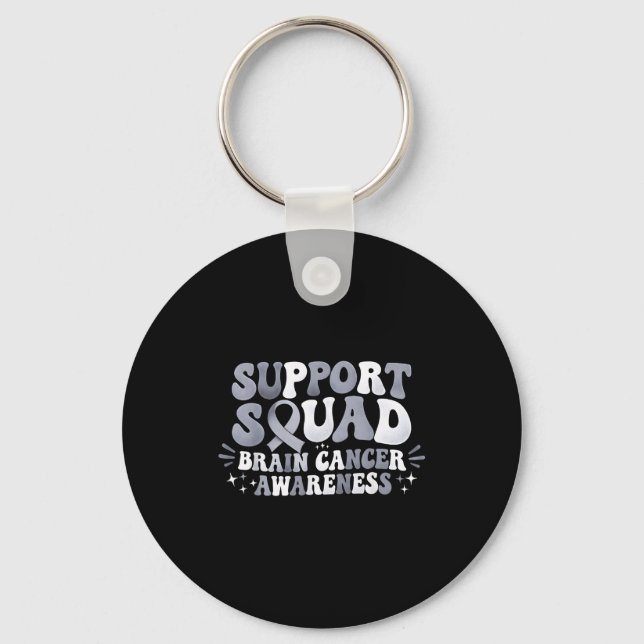 Support squad brain cancer awareness brain tumour key ring (Front)