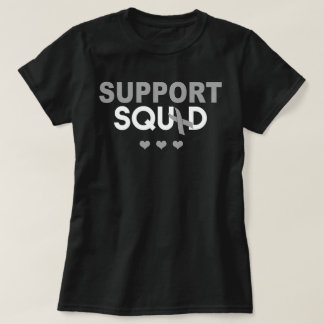 Support Squad Brain Cancer Awareness Grey Ribbon T-Shirt