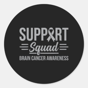 Support Squad Brain Tumour Awareness Brain Cancer Classic Round Sticker