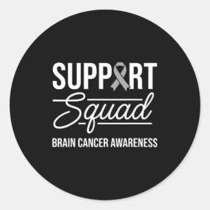 Support squad brain tumour awareness brain cancer classic round sticker