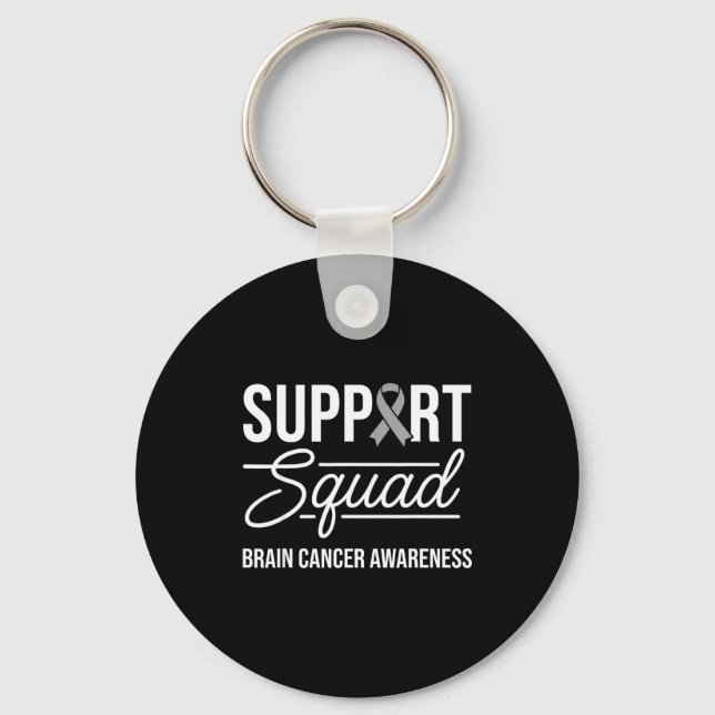 Support squad brain tumour awareness brain cancer  key ring (Front)