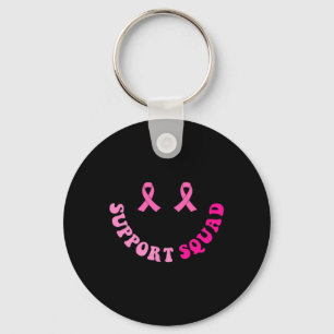 Support Squad Breast Cancer Awareness 2 Sided  Key Ring