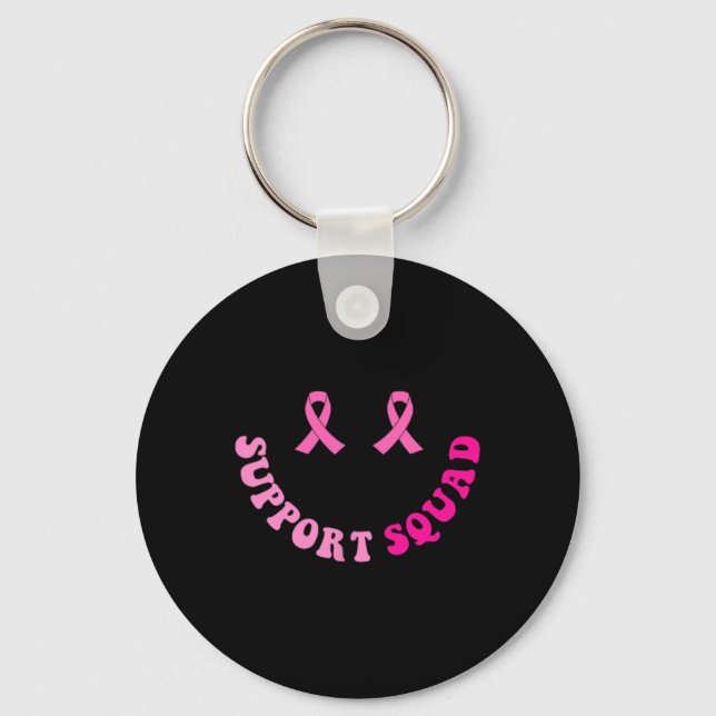 Support Squad Breast Cancer Awareness 2 Sided  Key Ring (Front)