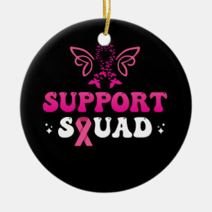 support squad breast cancer awareness ceramic ornament