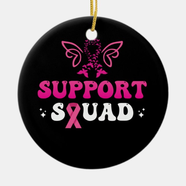 support squad breast cancer awareness ceramic ornament (Front)
