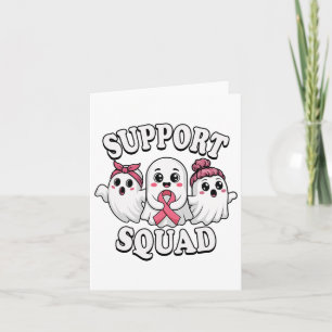 Support Squad Breast Cancer Awareness Cute Ghosts Card