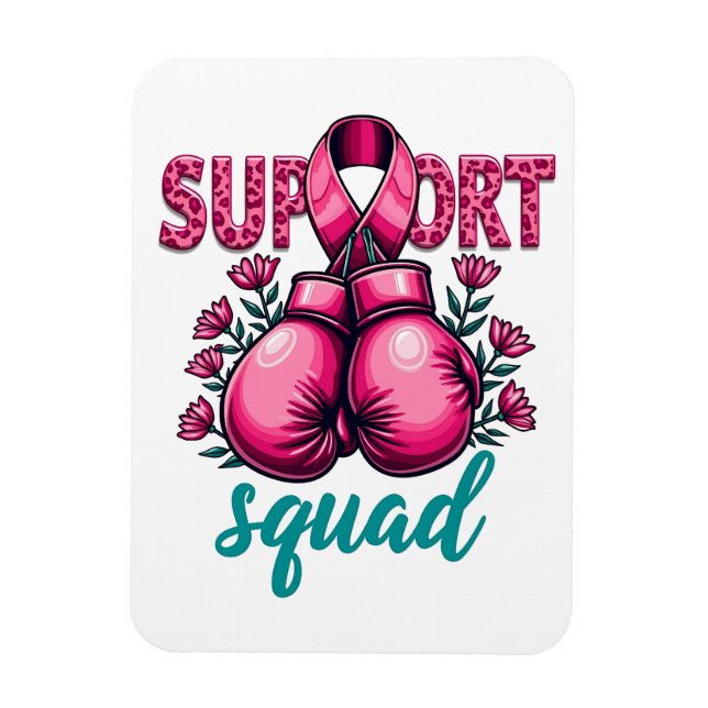 Support Squad Breast Cancer Awareness Gloves Box Magnet (Vertical)